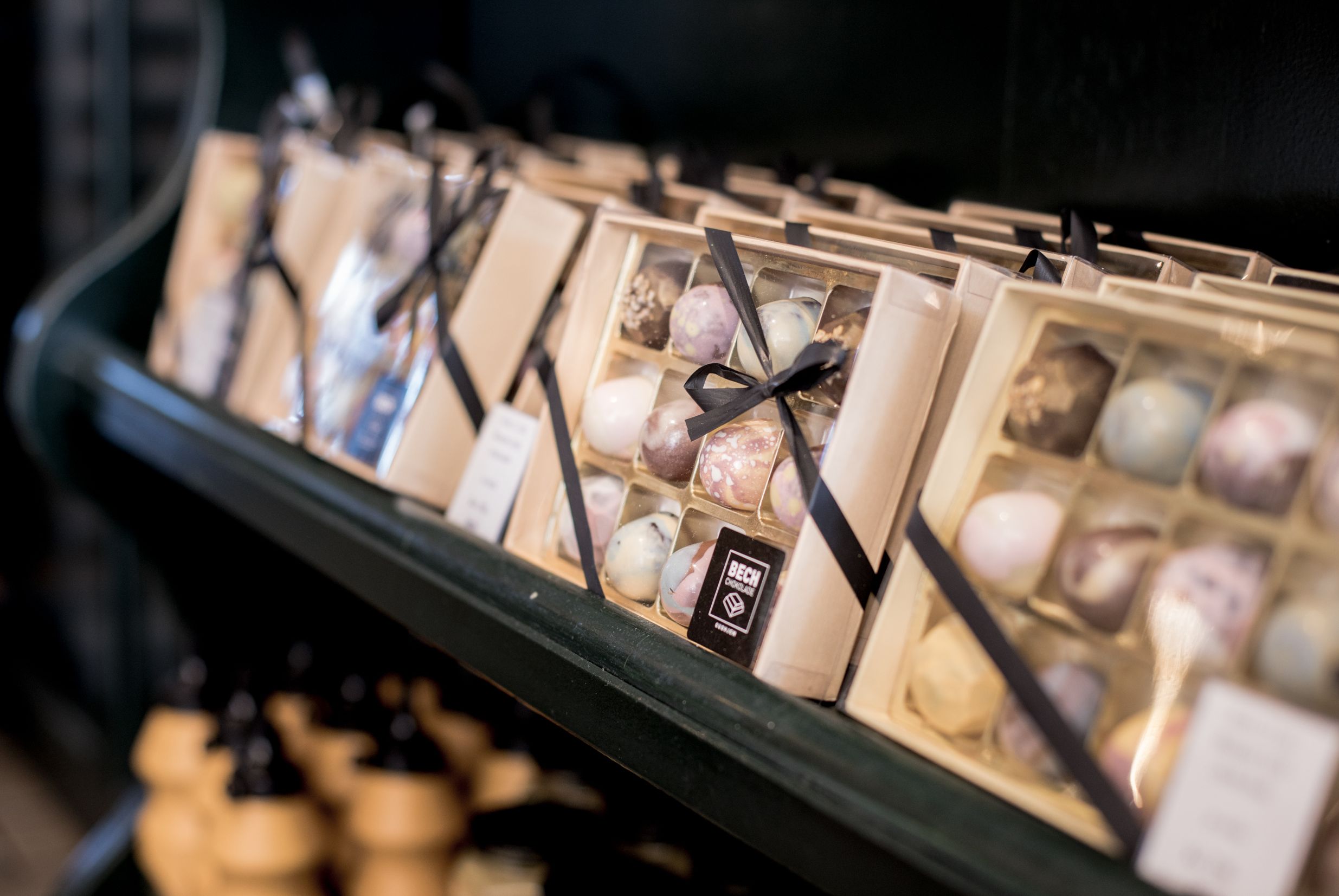 Håndlavet chokolade fra BECH Chokolade i Gudhjem på Bornholm.